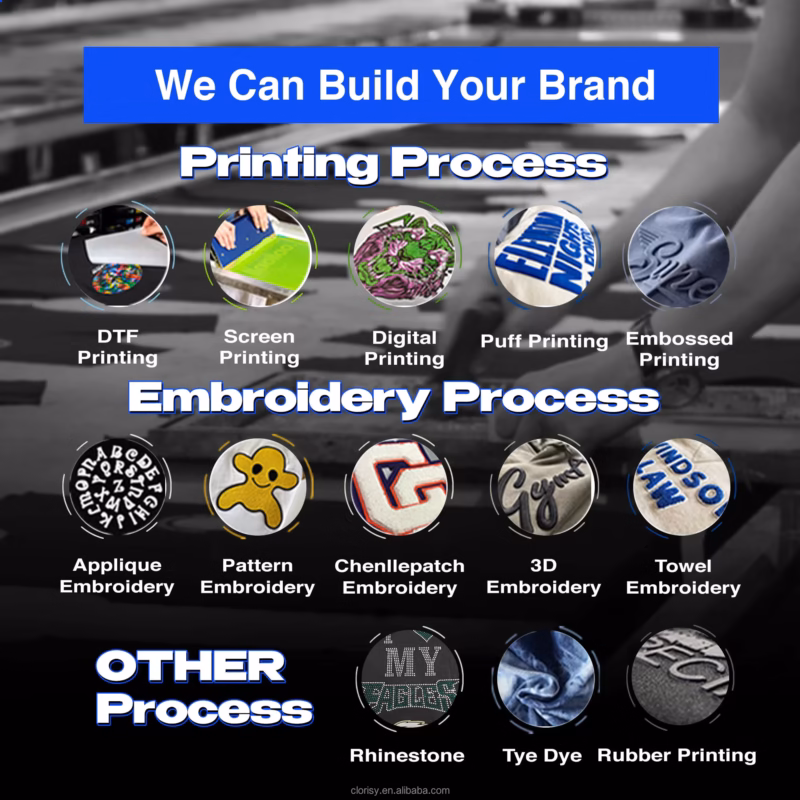 Custom hoodie embroidery and printing processes, Rayshee Apparel