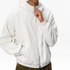 Customized fleece double-zipper hooded shirt