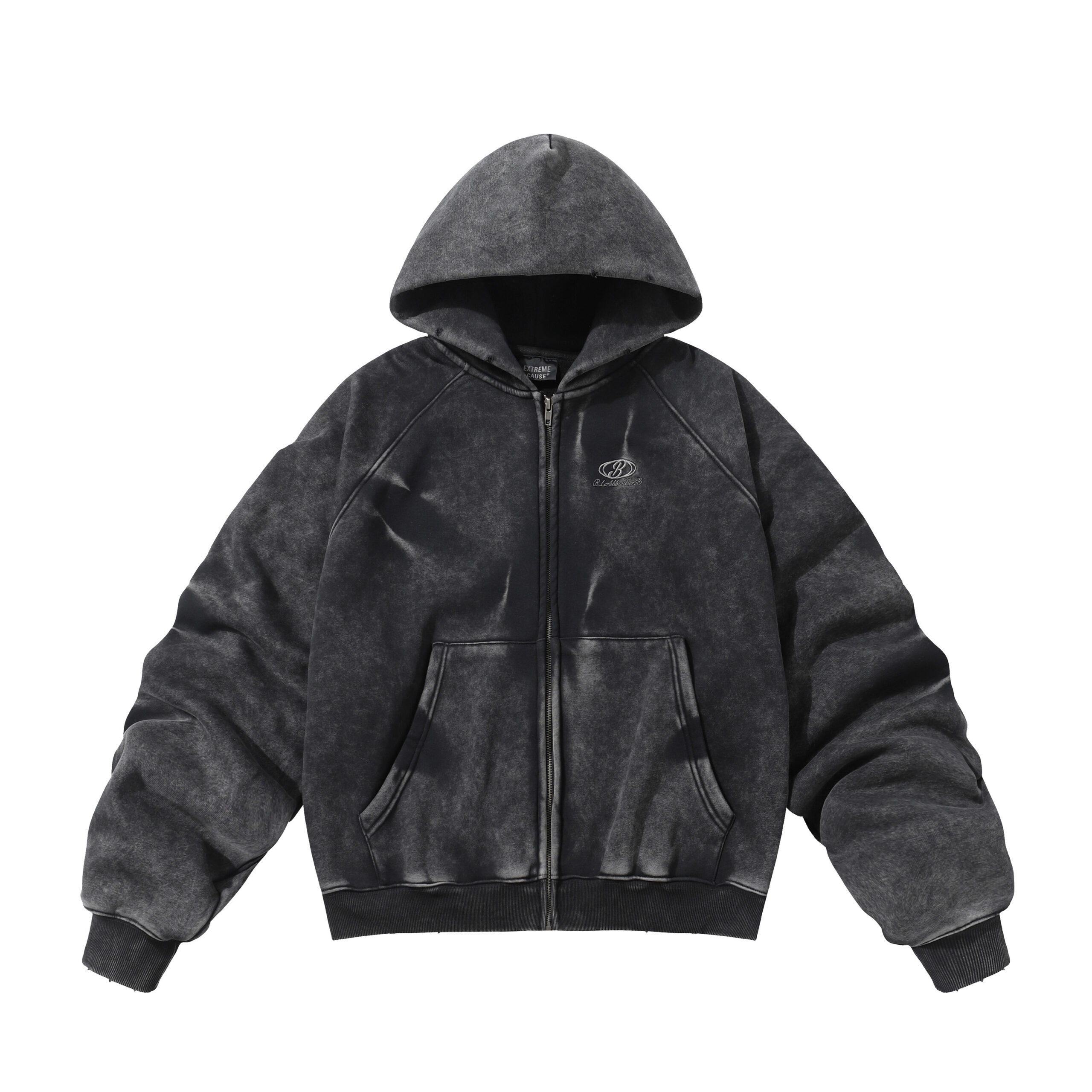 Embroidered zip-up hoodie white background, custom logo acid wash hoodie, oversized streetwear hoodie for men, premium cotton embroidered sweatshirt, OEM custom hoodie