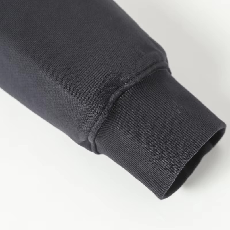 Custom Color Block Zip-Up Hoodie Ribbed Cuff Detail, Heavyweight Cotton Streetwear Hoodie Sleeve Close-Up