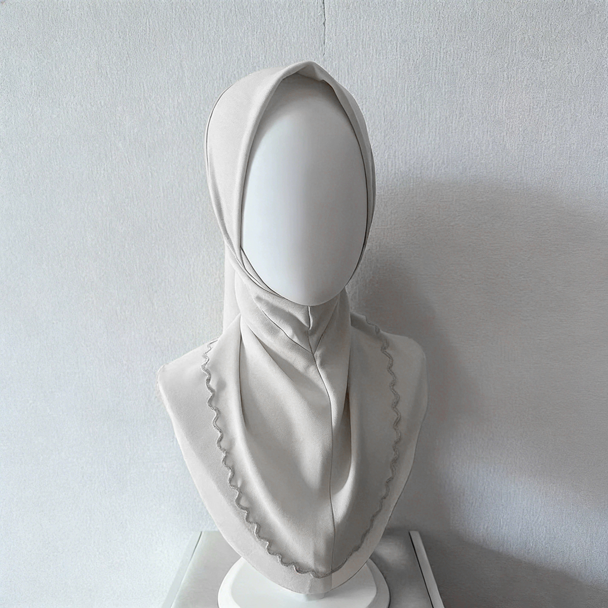 White breathable instant hijab