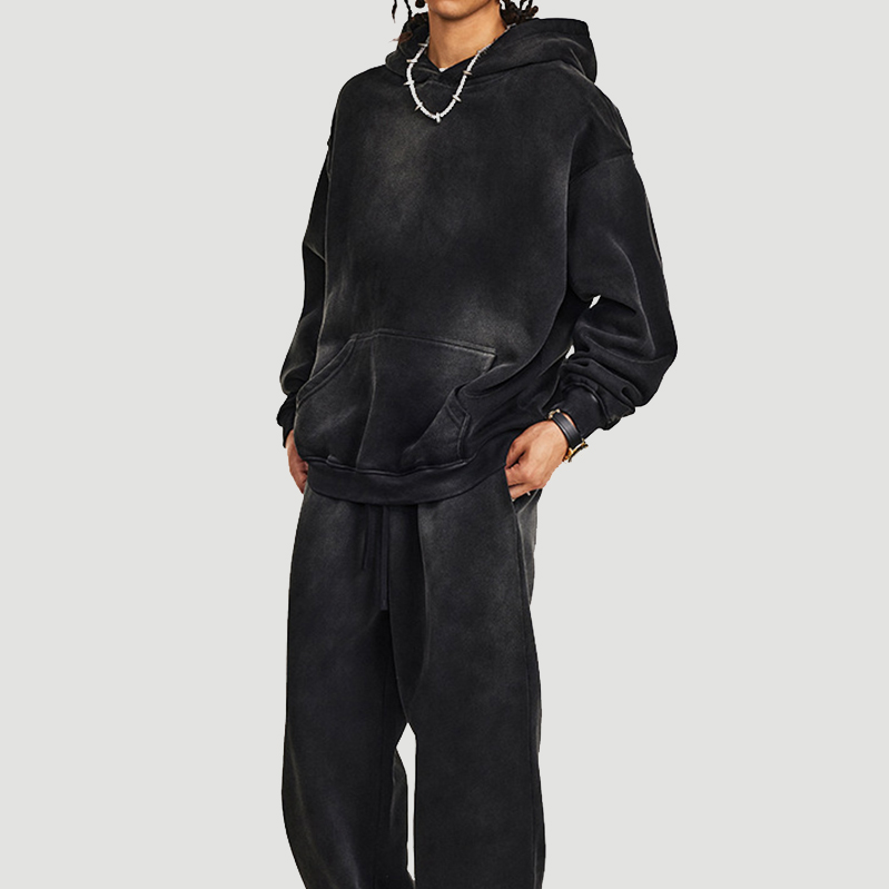 Black Vintage Fleece Tracksuit
