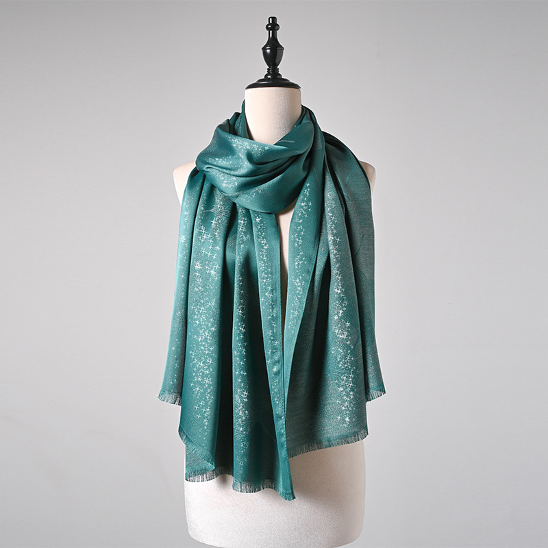 Green Leaf Print Hijab Scarf