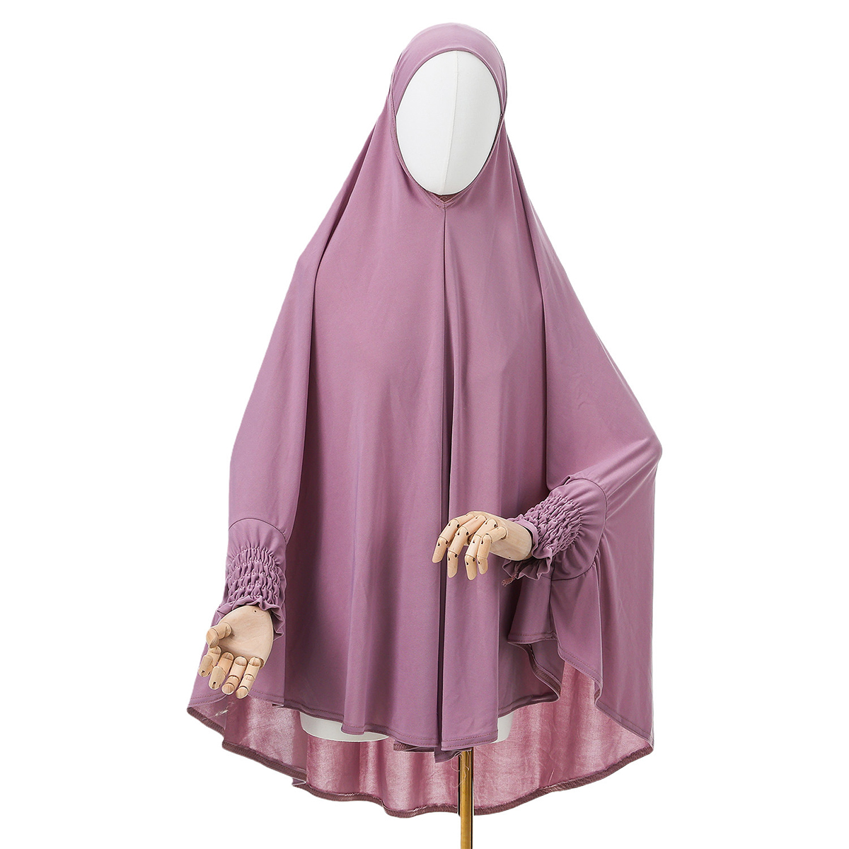 Pink Muslim Khimar Hijab with Sleeves