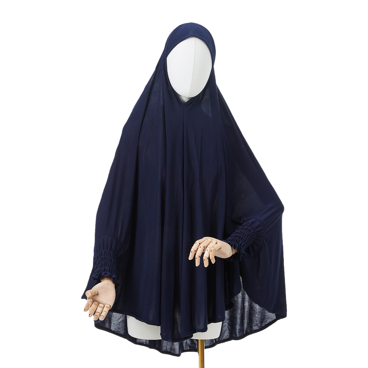 Navy Blue Muslim Khimar Hijab with Sleeves
