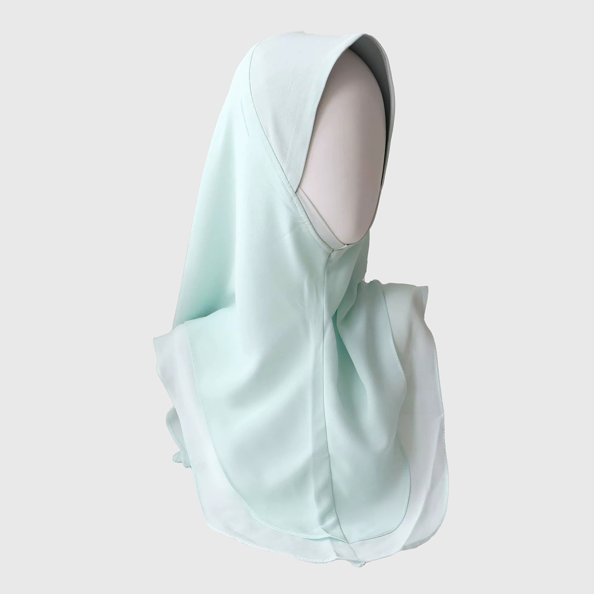 Light Blue Chiffon Hijab, Double Layer