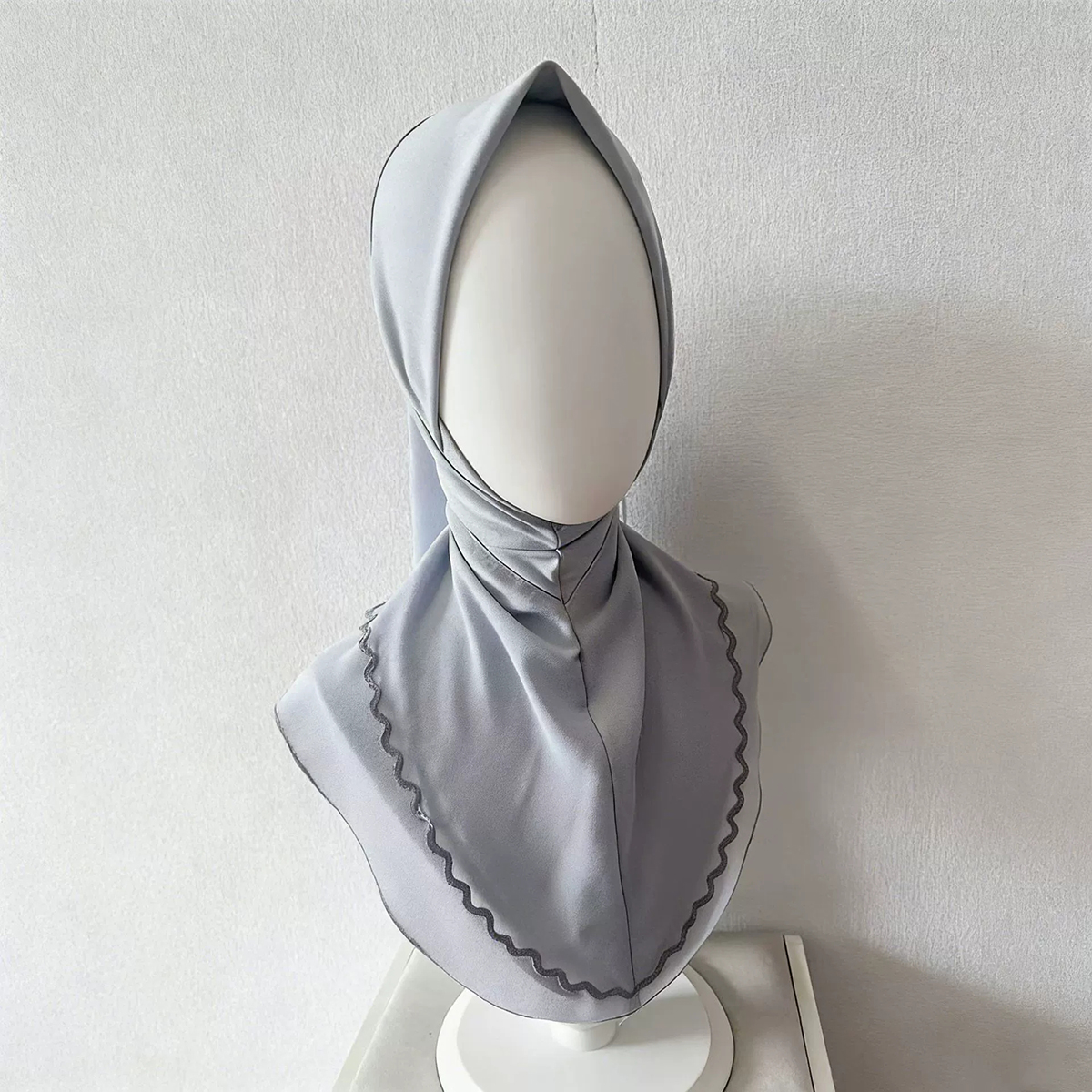 Haze blue breathable instant hijab