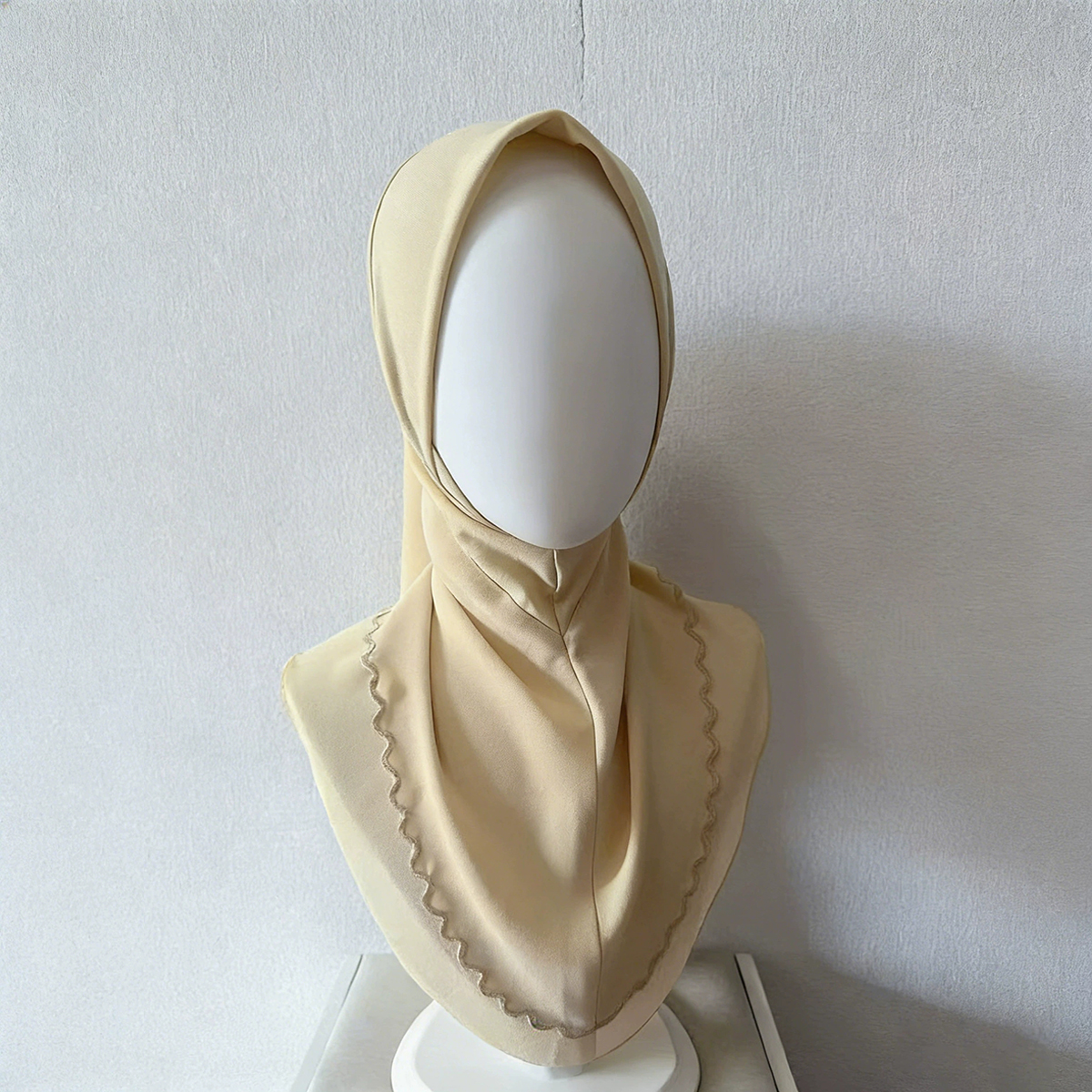 Pale yellow breathable instant hijab