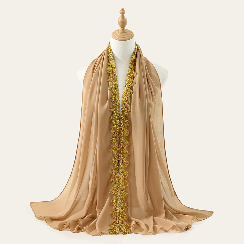 Camel Gold Crown Chiffon Hijab