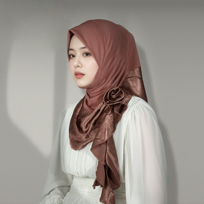 Light Brown Solid Color Hijab Headscarf