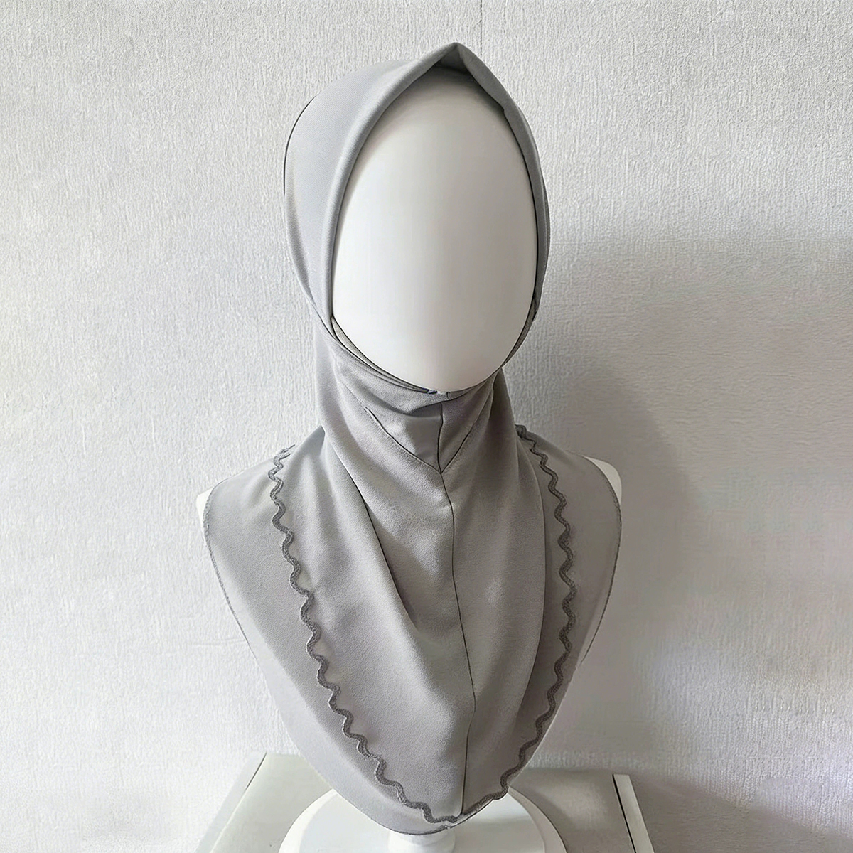Light gray breathable instant hijab