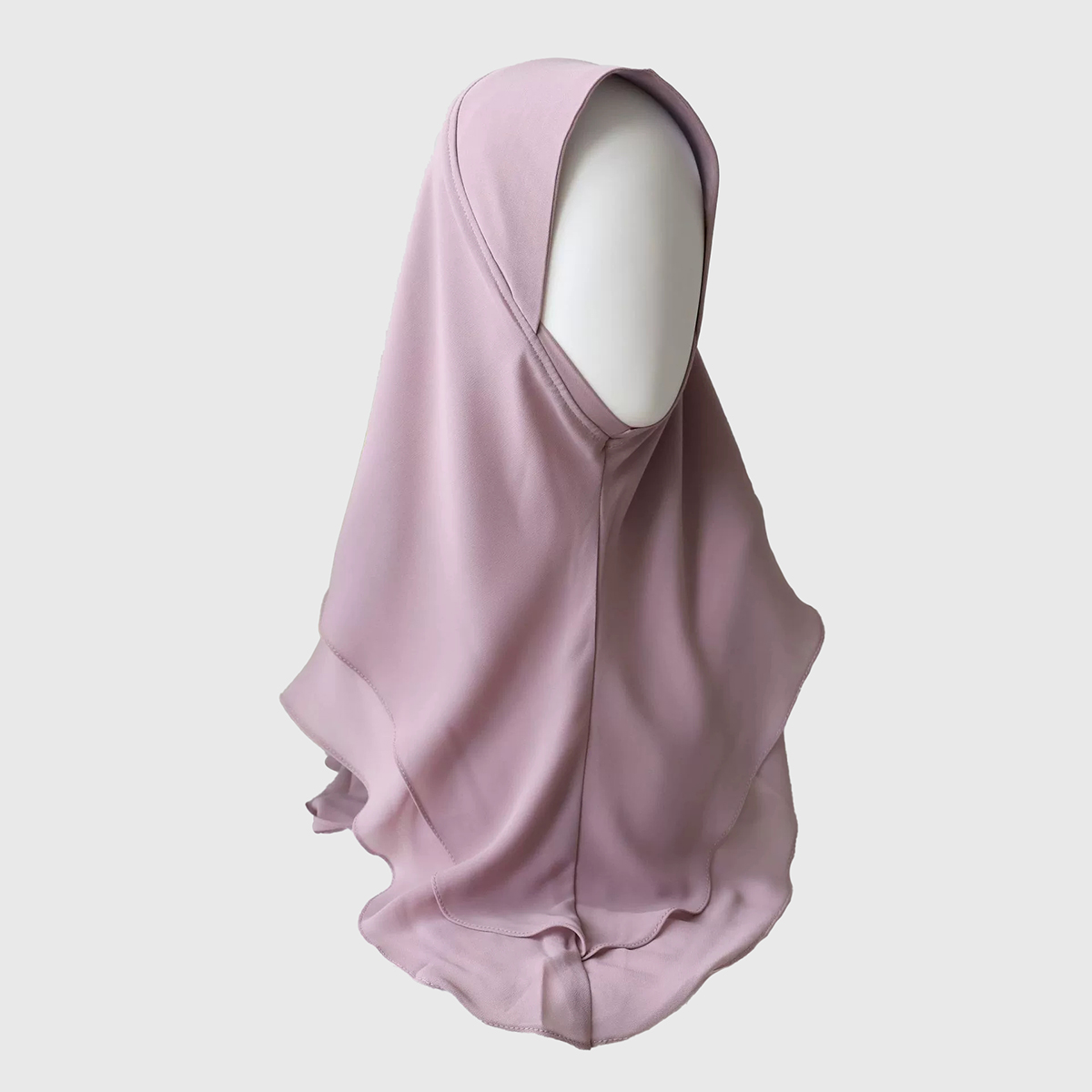 Light Purple Chiffon Hijab, Double Layer