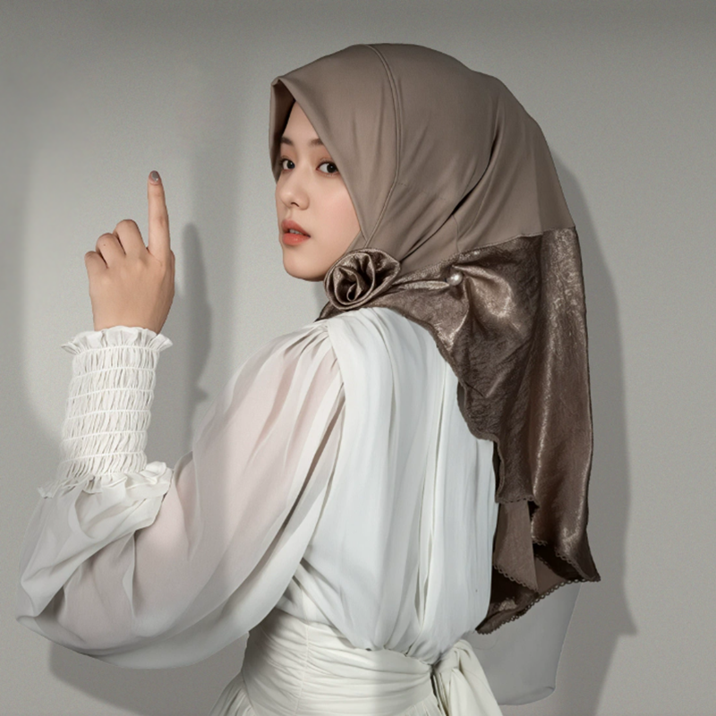 Dark Khaki Solid Color Hijab Headscarf