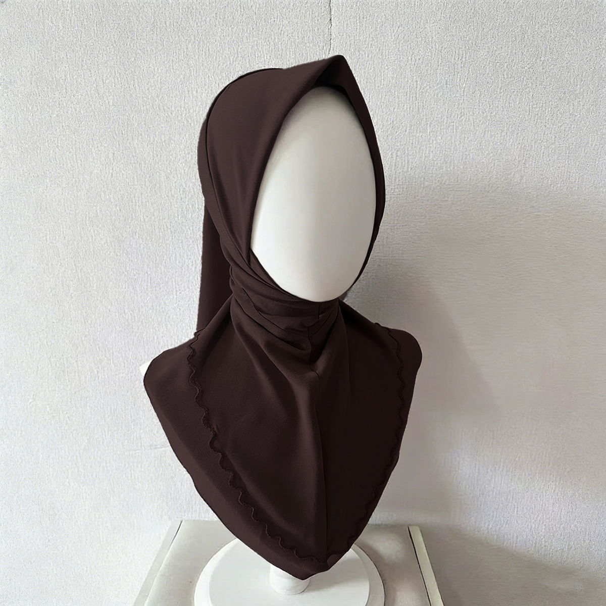 Dark brown breathable instant hijab