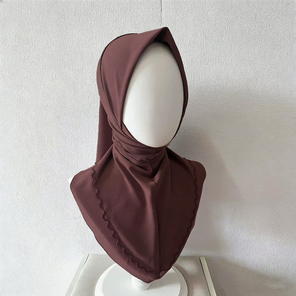 Wine red breathable instant hijab