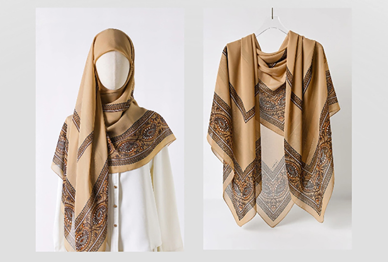 Yellow Chiffon Hijab Scarf, Styling Showcase
