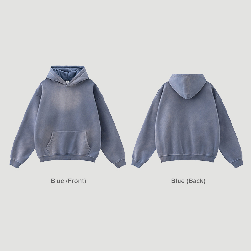 Blue Hoodie Front and Back View
