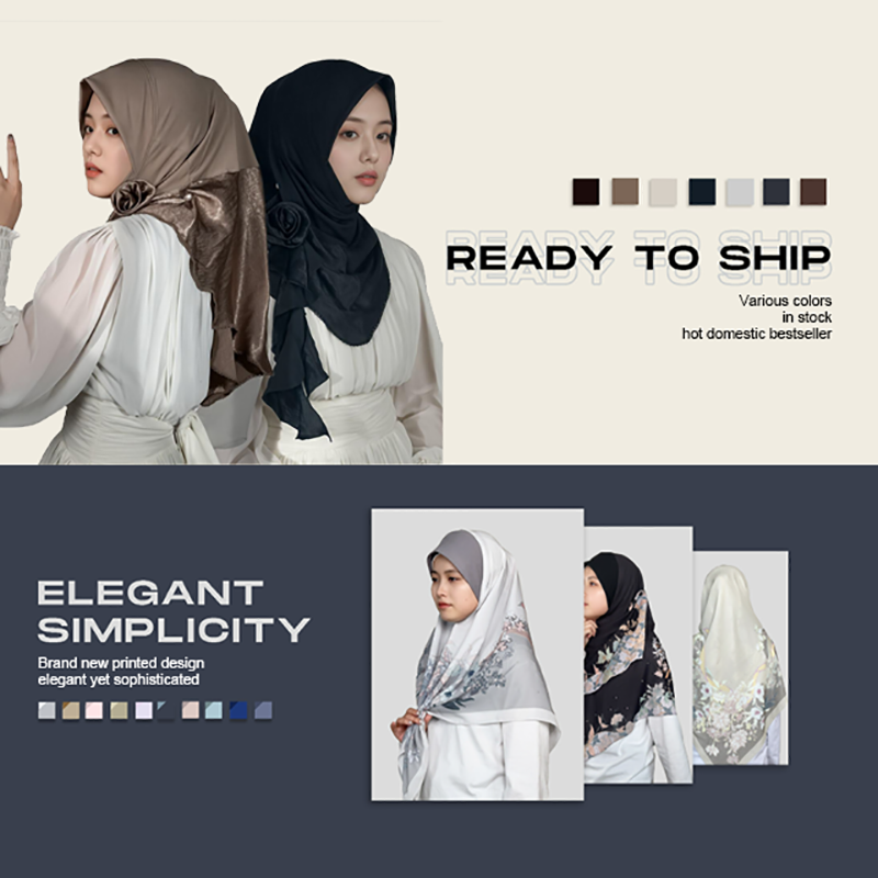 Elegant Solid Color Hijab Headscarf Collection Banner