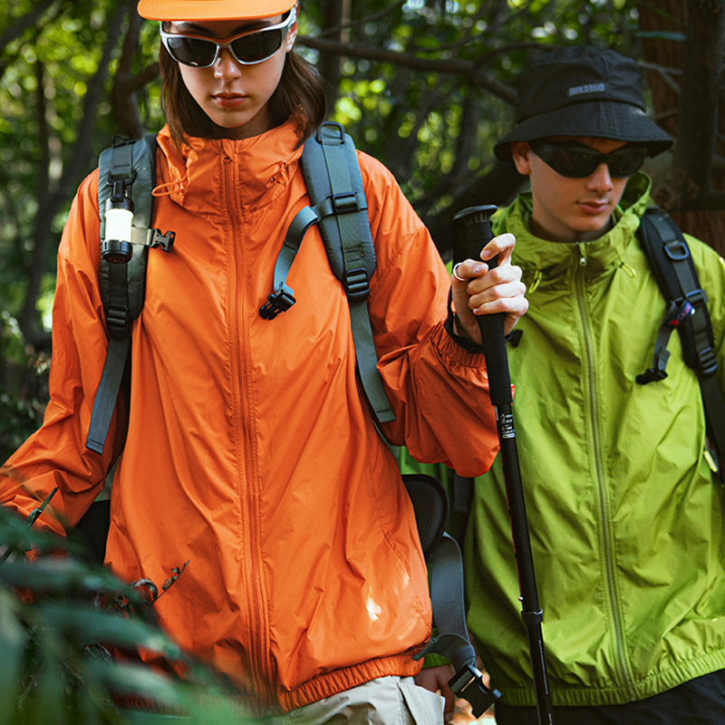 Bright hiking jackets for outdoor use