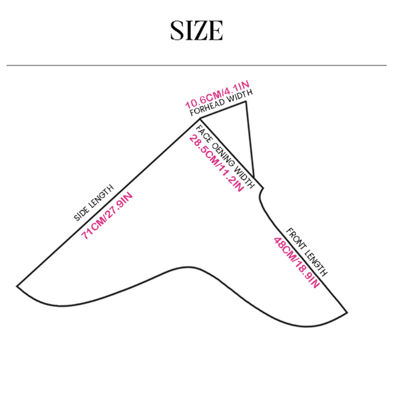 Hijab Size Chart Diagram