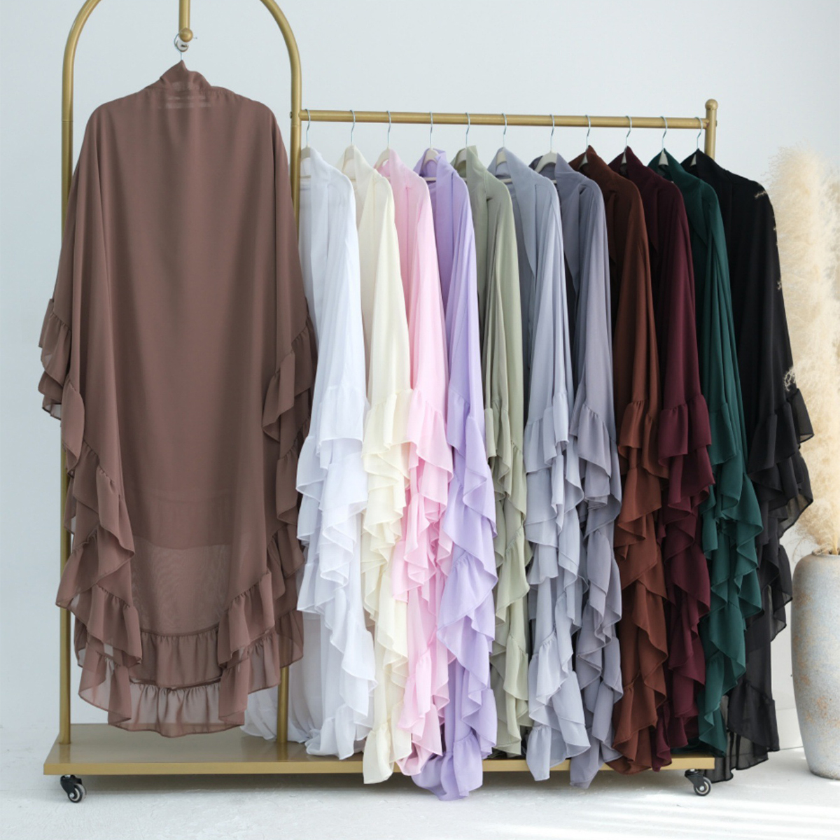 Multiple Colors Double Layer Ruffled Summer Chiffon Hijab Collection