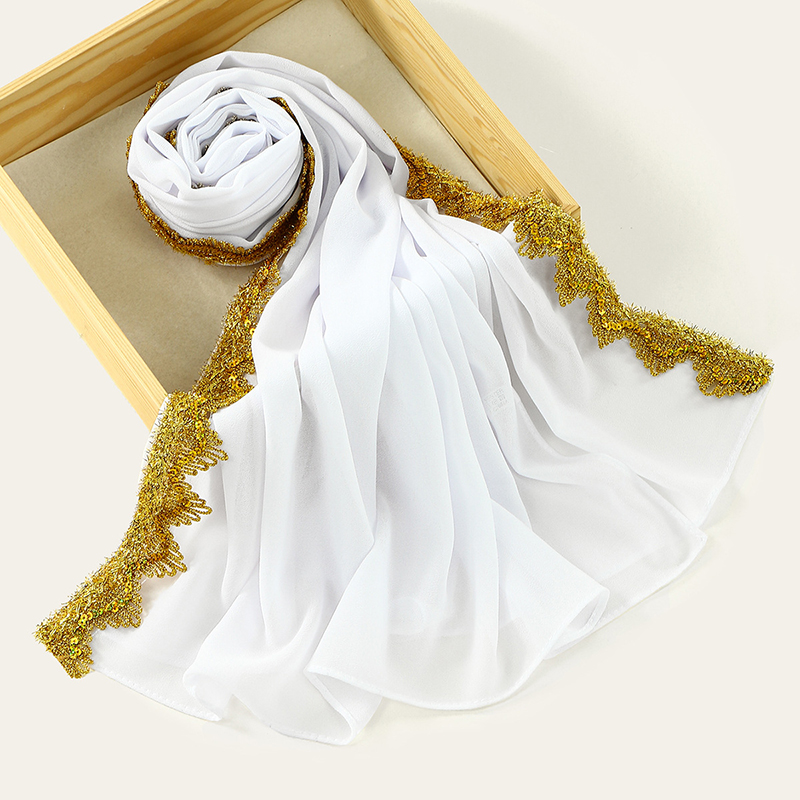 White Plain Chiffon Hijab