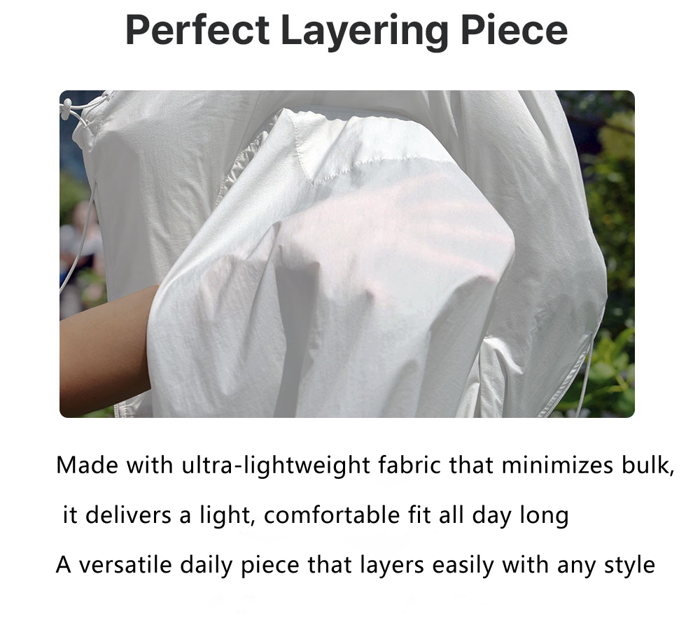 white hooded vest fabric detail