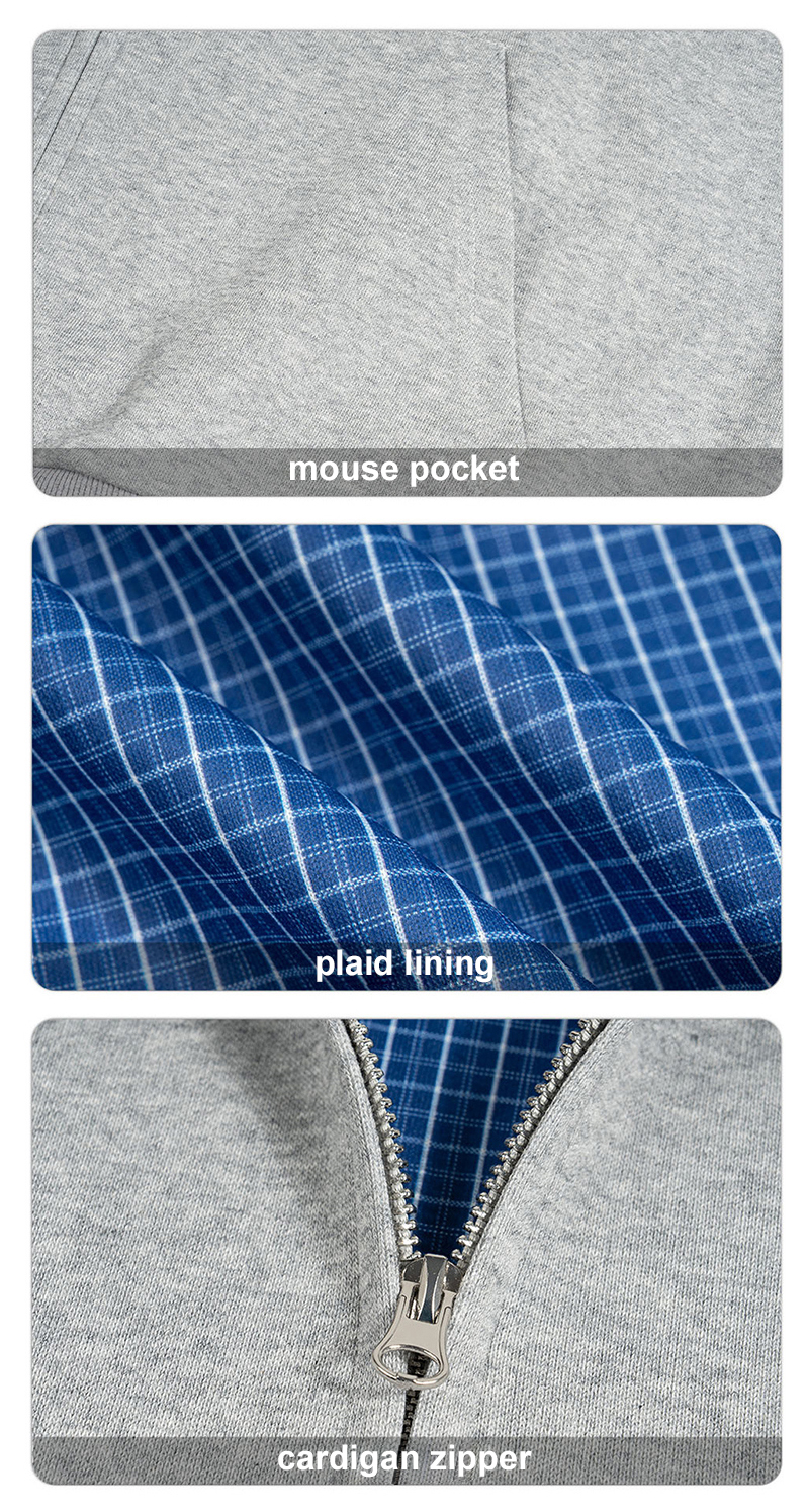 Hoodie fabric and zipper details