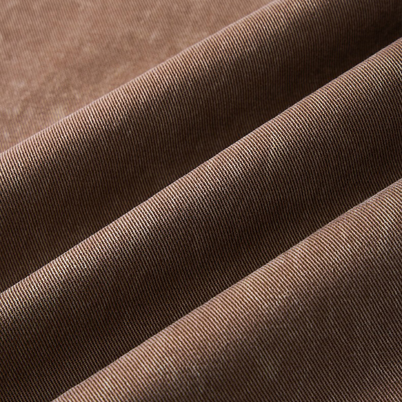 Brown Washed Pants Fabric Texture Close-up