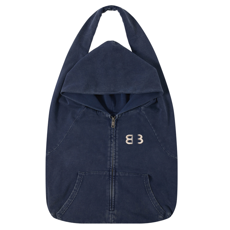 Navy Hoodie Canvas Tote Bag