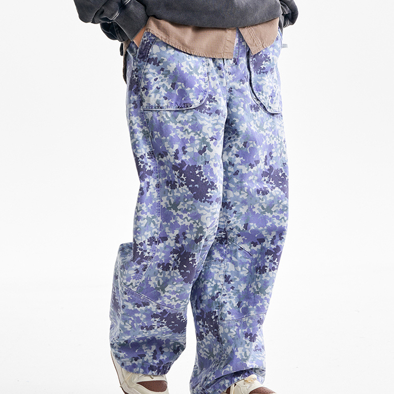 Custom Blue Camo Cargo Pants OEM ODM
