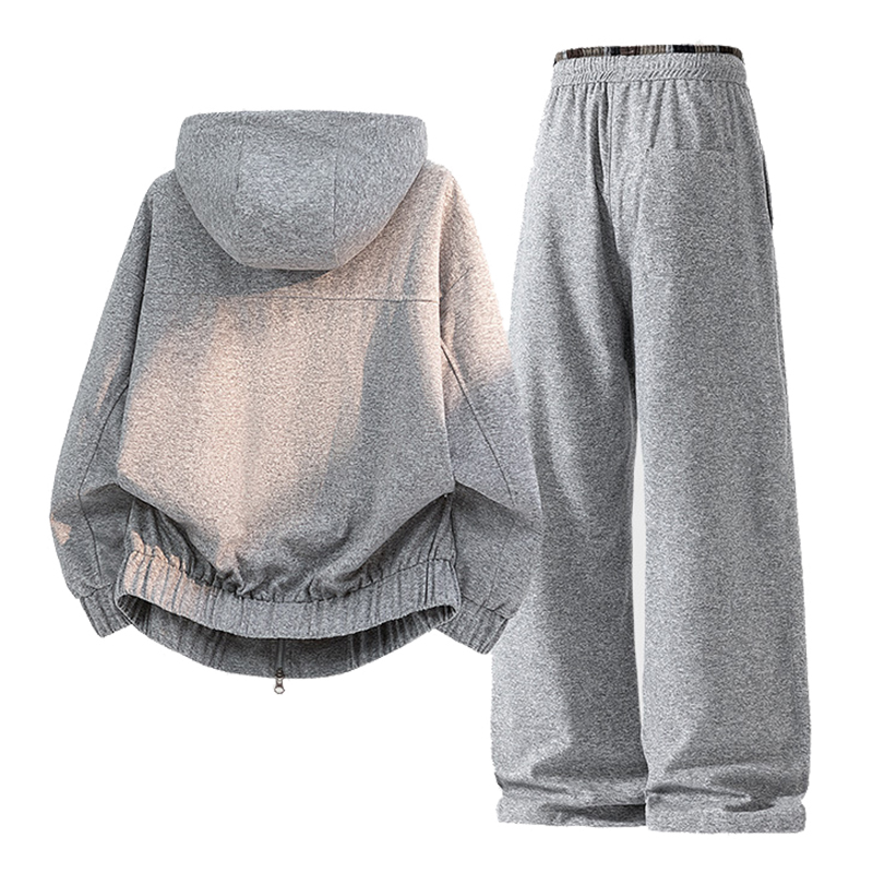 Light Gray Couple Tracksuit Back View
