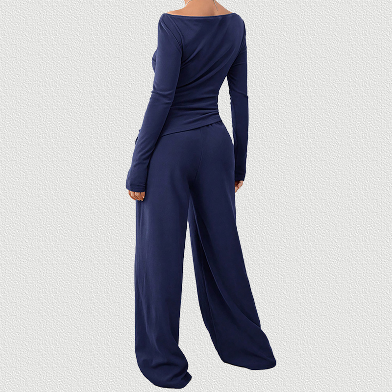 Navy Blue 2-Piece Set Back View