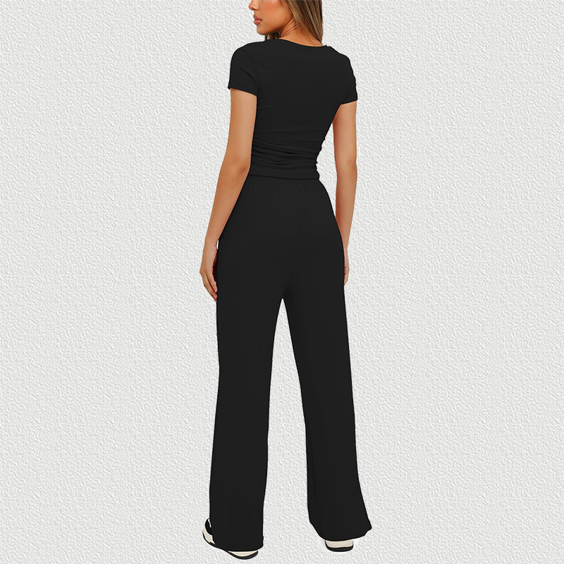 Black Casual Set Back View