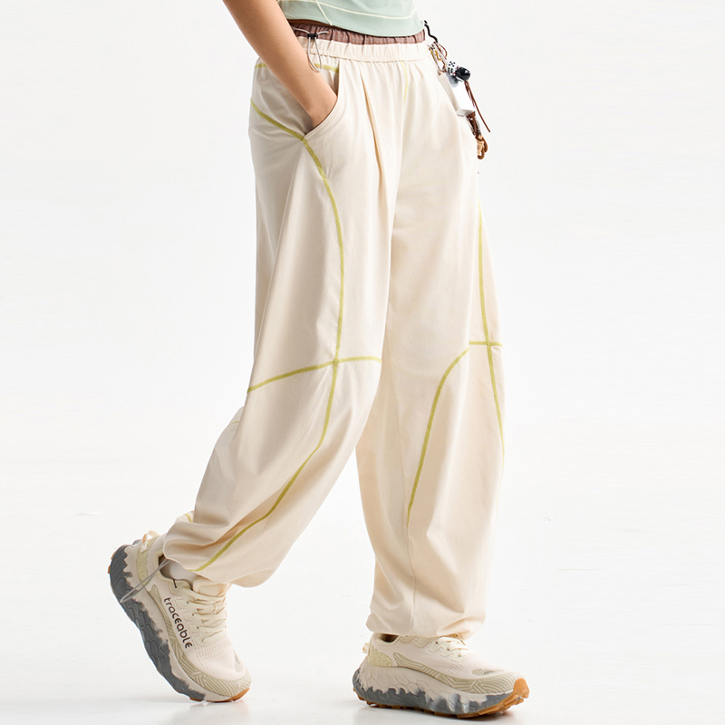 Beige wide-leg pants