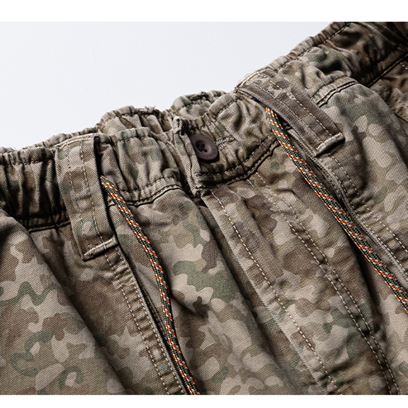 Custom Camo Cargo Pants Waistband Detail OEM ODM
