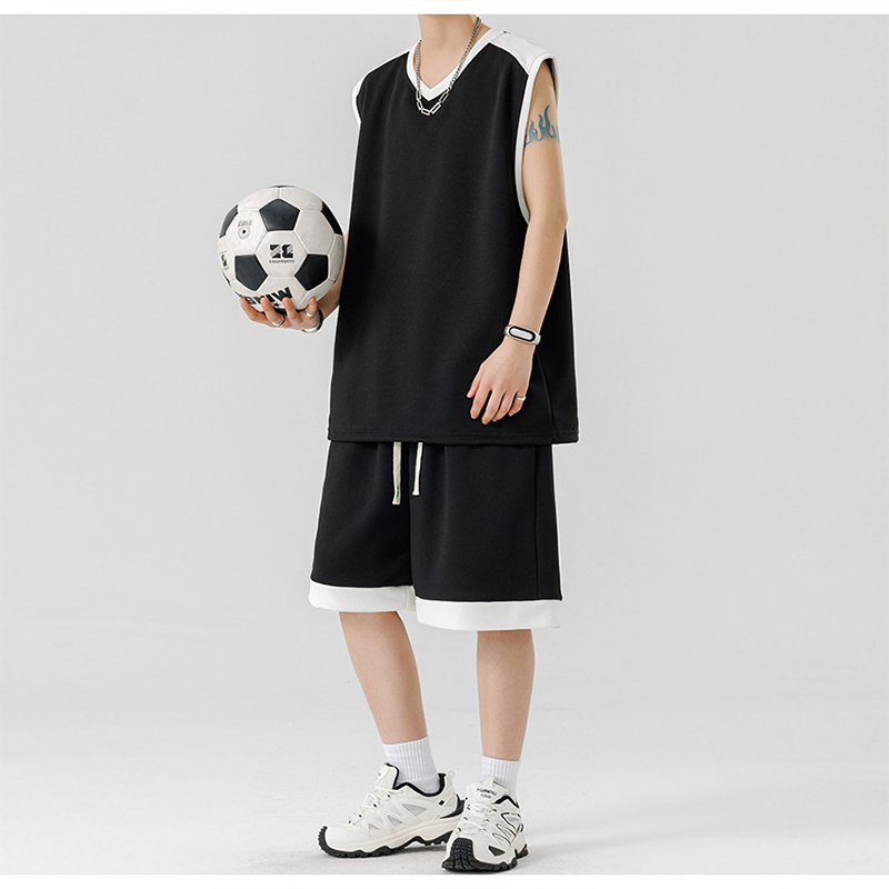 Black Ice Silk Tank Shorts Set For Teens