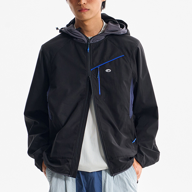 Black Men's Outdoor Windbreaker Jacket