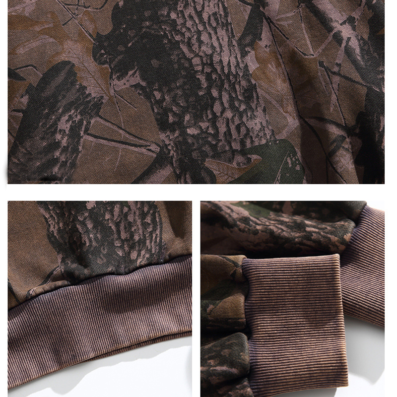 Camouflage Hoodie Fabric & Cuff Detail