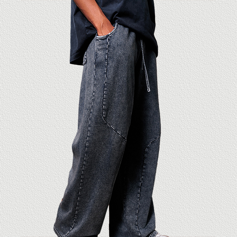 Vintage Washed Royal Blue Pants, Tracksuit Bottoms