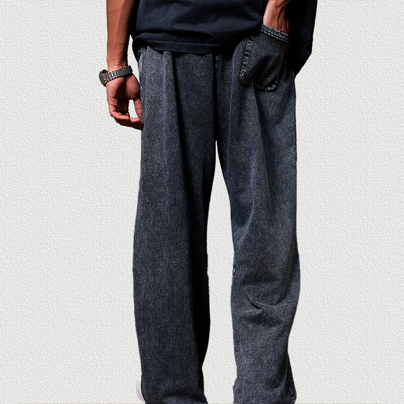Vintage Washed Royal Blue Pants with Pockets, Tracksuit Bottoms