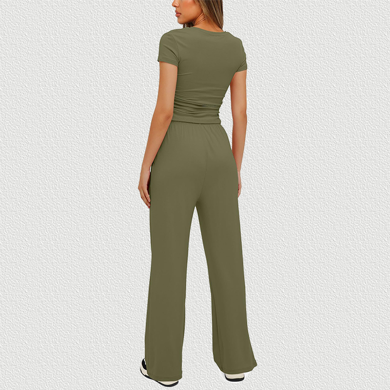 Matcha Green Casual Set Back View