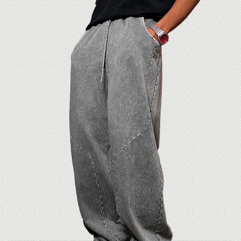 Vintage Washed Gray Pants, Tracksuit Bottoms