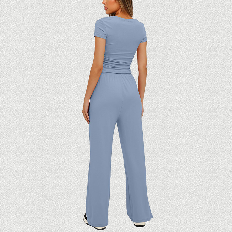 Sky Blue Casual Set Back View