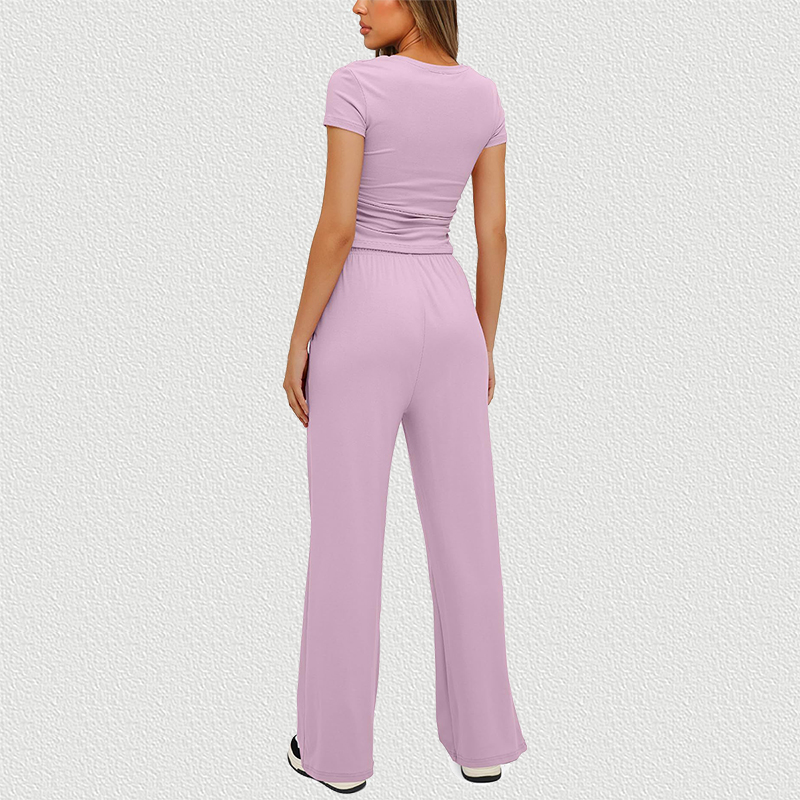 Pink Casual Set Back View