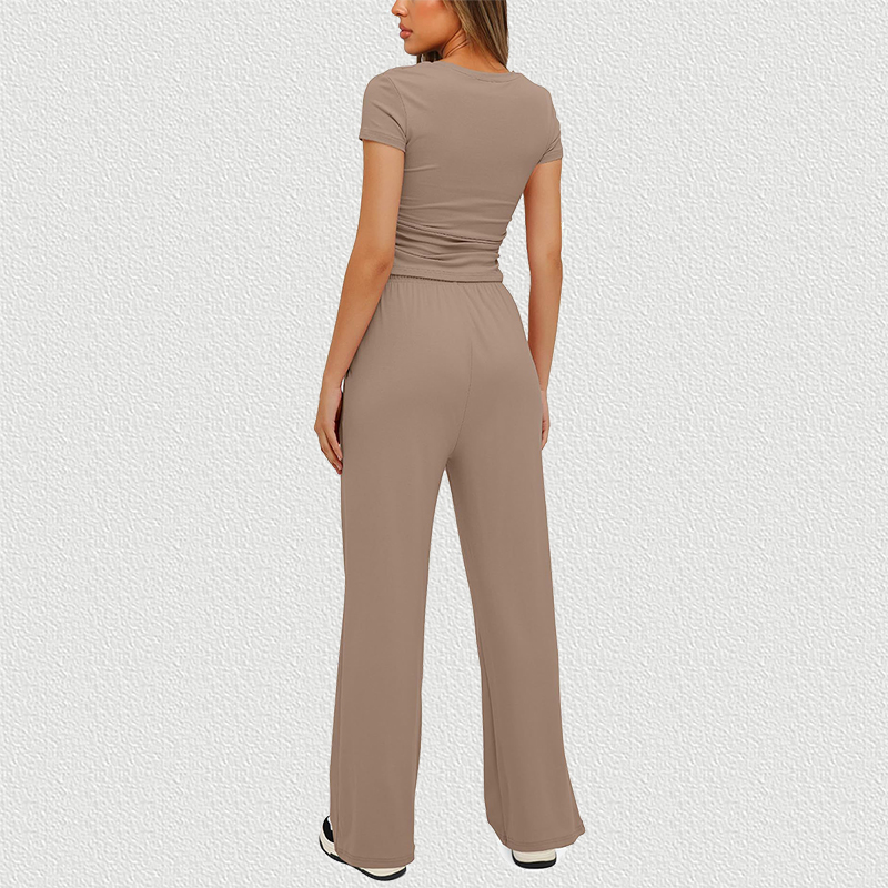 Khaki Casual Set Back View