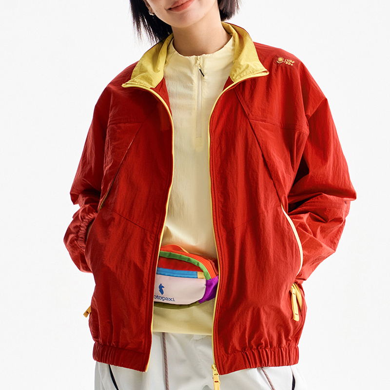Women's Red Outdoor Windbreaker Jacket