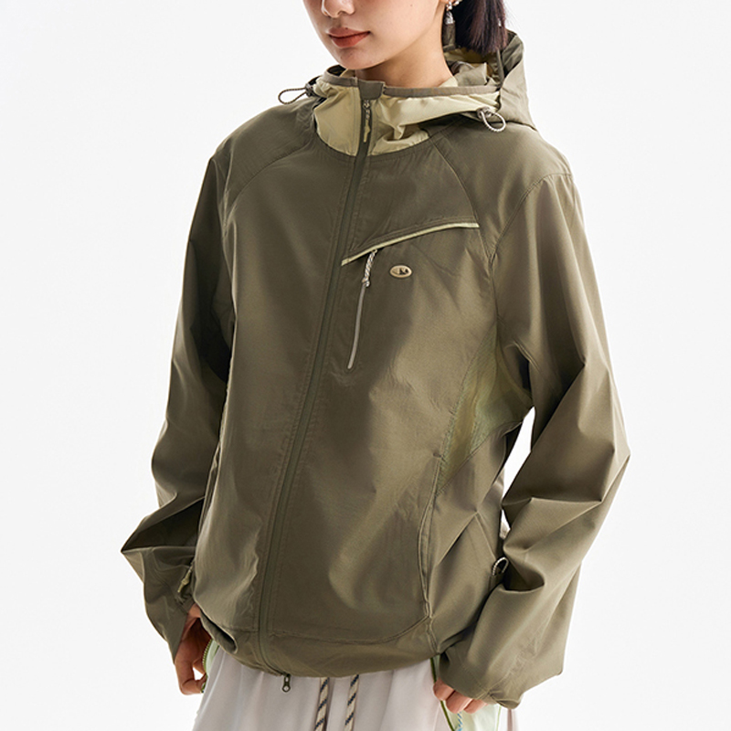 Olive Green Men's Outdoor Windbreaker Jacket