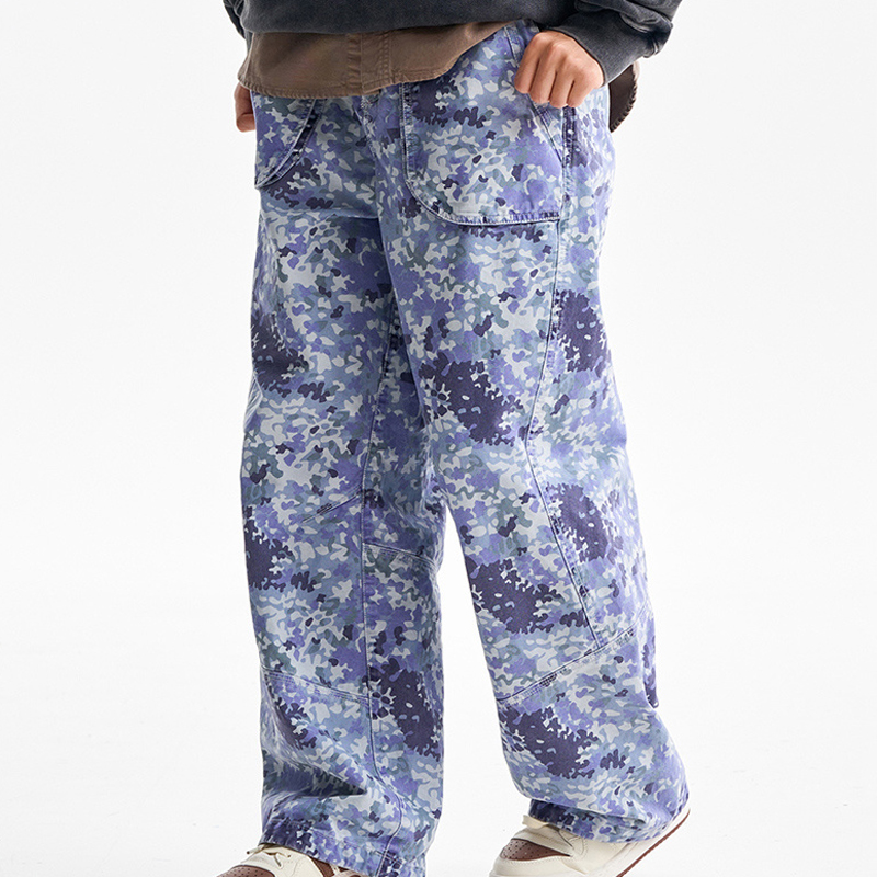 Custom Blue Camo Cargo Pants OEM ODM
