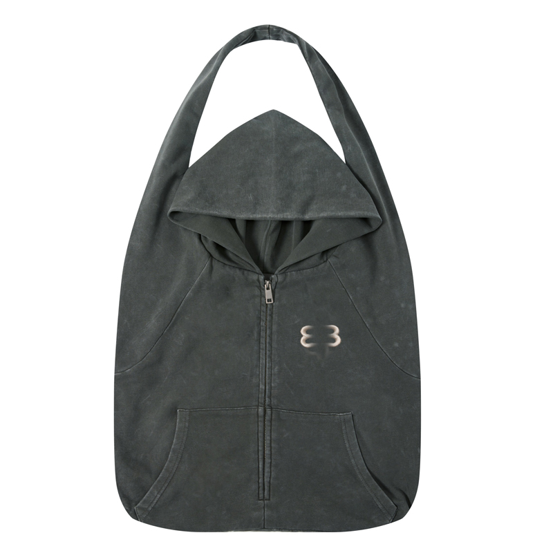 Dark Green Hoodie Style Canvas Tote Bag